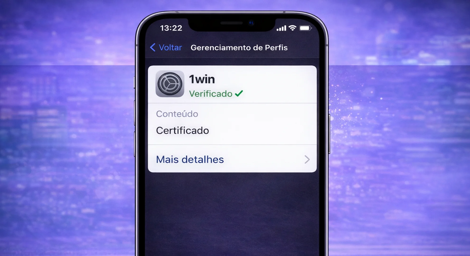 Instalando 1win iOS no seu iPhone - Passo 3